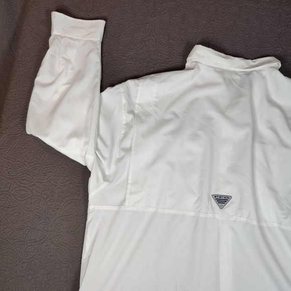 Columbia PFG Long Sleeve Fishing Vented Shirt Mens 2XL Solid White Tamiami - Picture 8 of 15
